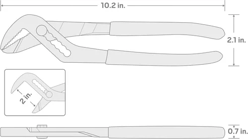 Miniatura 6 de TEKTON Alicates de punta angular de articulación deslizante de 10 pulgadas (mordaza de 5,08 cm) PGA16010 Fabricado en EE. UU