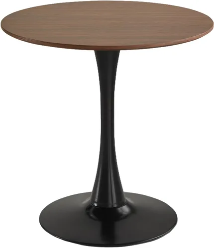 Miniatura 9 de Mesa de comedor redonda pequeña de 24 pulgadas para 2-4 personas, mesa de tulipanes de madera moderna de mediados de siglo para cocina, sala de Negro