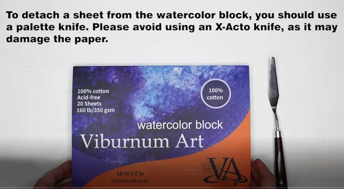 Miniatura 7 de Viburnum Art Bloc de papel de acuarela de algodón, 160 libras/12.35 oz/m², prensa en frío, bloque de acuarela, papel de artista para adultos