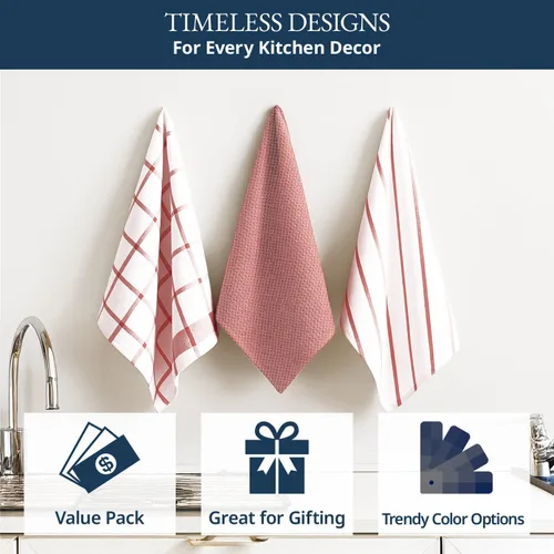 Miniatura 8 de LANE LINEN Juego de Toallas de Cocina de Algodón 100%, Paquete de 6 – Premium, Absorbentes, de Secado Rápido, Toallas de Platos, Toallas de Té, 18