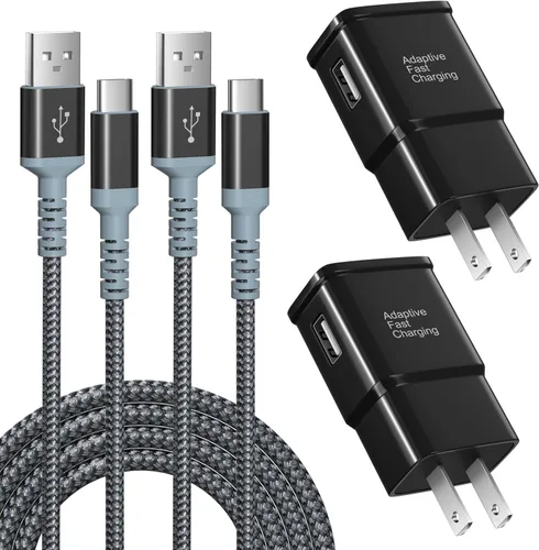 Cargador de pared de carga rápida adaptable con cable USB C de 10 pies, cargador rápido USB tipo C compatible con Galaxy S25 S24 S23 Ultra A15 A13
