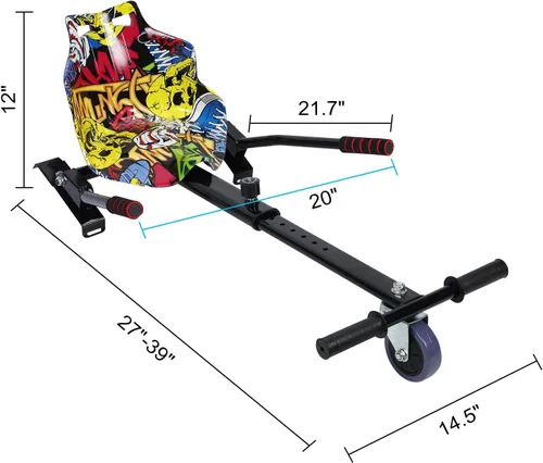 Miniatura 8 de Accesorio de Kart Hoverboard para niños y adultos, compatible con aeropatinetas de 6.5 a 10 pulgadas, seguro, ajustable y fácil de montar