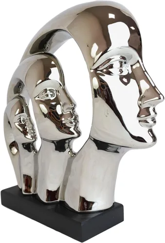 Miniatura 3 de Ebros Gift Plata plateada cerámica abstracta arte contemporáneo moderno 3 caras unidad familiar estatuilla decoración del hogar escultura como museo