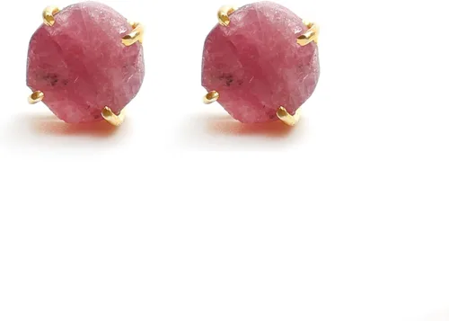 Miniatura 147 de Gempires Natural Raw Prong Setting Stud Earrings, 8-10 mm Crystals Earring, Handmade Jewelry, Gift for Her