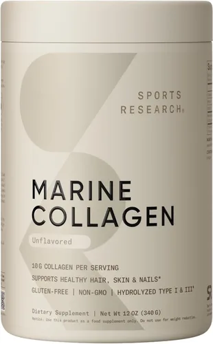 Miniatura 8 de Sports Research Complejo de belleza de colágeno con ácido hialurónico, vitamina C + biotina Pescatarian, certificado Keto y verificado sin OMG