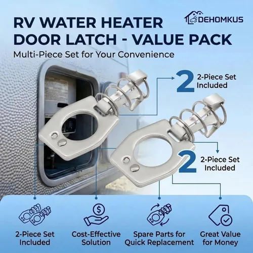 Miniatura 7 de 2 piezas de pestillo para calentador de agua de RV, cerradura de leva giratoria, pieza de repuesto para calentador de agua de RV/caravana, conjunto