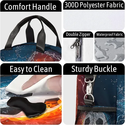 Miniatura 5 de Bolsa de almuerzo de fútbol con aislamiento, bolsa de comida de gran capacidad para niños, mujeres y hombres, bolsa enfriadora, impermeable, correa