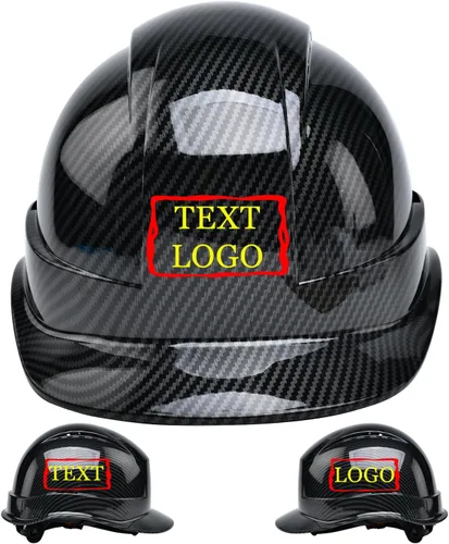 Miniatura 32 de Casco de seguridad personalizado para construcción Casco de trabajo de seguridad con suspensión de trinquete ajustable de ala completa con carcasa