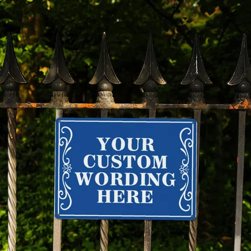 Miniatura 5 de Letreros personalizados de metal para exteriores, letreros personalizados para interiores con texto en inglés "Make Your Own Sign" para patio