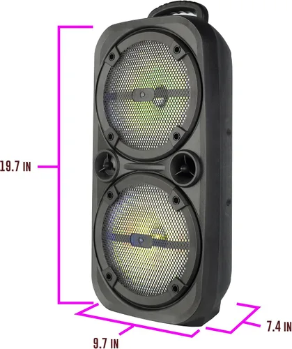 Miniatura 2 de QFX PBX-8008SM TWS - Altavoces portátiles recargables con Bluetooth de 8 pulgadas con adaptador de CA y micrófono, color negro