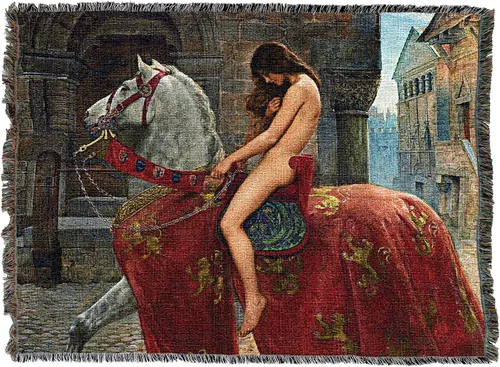 Miniatura 4 de Pure Country Weavers Manta Lady Godiva de John Collier – Tapiz de regalo de arte fino tejido de algodón – Hecho en los Estados Unidos