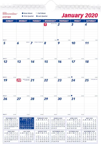 Miniatura 10 de Brownline Calendario mensual de pared 2022, 12 meses, enero a diciembre, encuadernación de doble alambre, 8 x 11 pulgadas (C171101-22)
