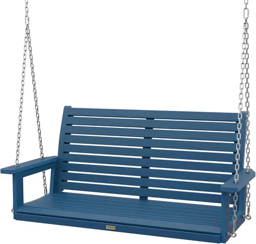 YEFU Columpio colgante para porche al aire libre: banco de columpio de patio de 2 asientos, silla de columpios para todo tipo de clima con cadenas