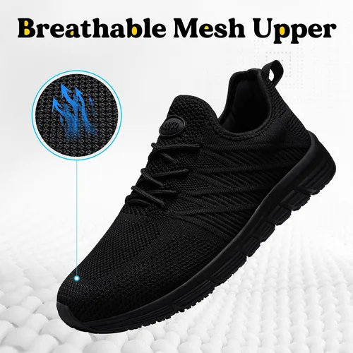 Miniatura 8 de Zapatos de trabajo antideslizantes para hombre, zapatos de trabajo antideslizantes negros, zapatos de trabajo resistentes al agua, zapatos
