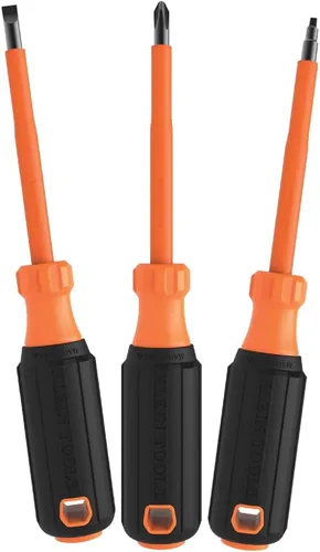 Klein Tools 85073INS - Juego de destornilladores aislados, fabricado en Estados Unidos, cuenta con Phillips de 1000 V, puntas ranuradas y cuadradas,