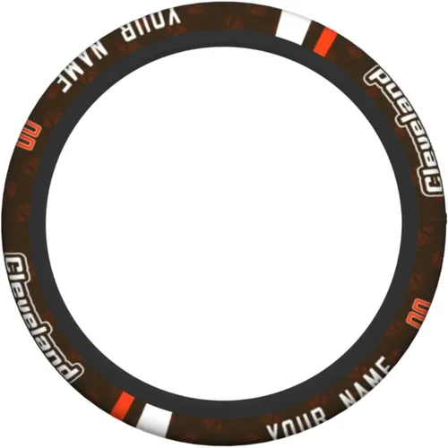 Miniatura 2 de Cleveland - Fundas personalizadas para volante de fútbol, con nombre y número, antideslizantes y absorbentes de sudor, accesorios para automóviles
