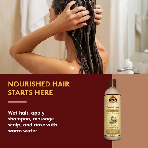 Miniatura 3 de OKAY Champú Jabón Negro Para Todo Tipo De Cabello Y Texturas