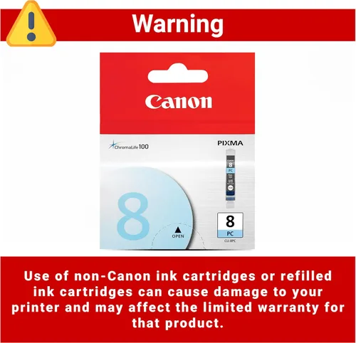 Miniatura 3 de Canon CLI-8 - Depósito de tinta cian fotográfica, compatible con impresoras Pro9000, Pro9000 Mark II, iP6700D, iP6600D, MP970, MP960 y MP950