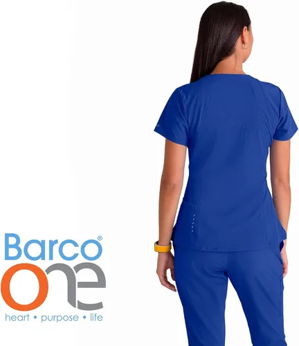 Miniatura 2 de Camiseta BARCO ONE para mujer con 4 bolsillos cuello en V camiseta sanitaria elástica por los 4 lados