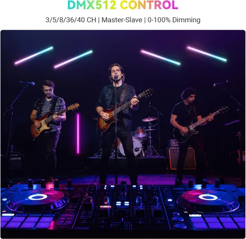 Miniatura 3 de Barra de luz LED para escenario, paquete de 2: mezcla de colores RGB de 60 W, control DMX y RDM, 67 programas de persecución y 37 colores estáticos