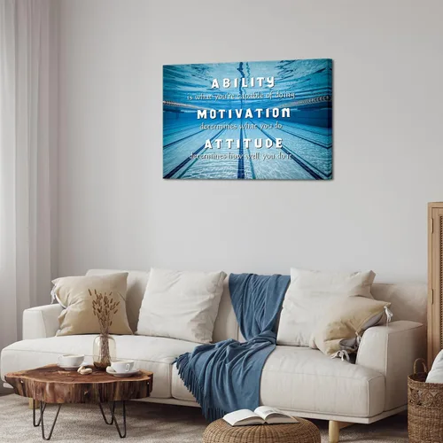 Miniatura 4 de iHAPPYWALL Cuadro grande para piscina, arte de pared, ejercicio relajante con habilidad, motivación, actitud, inspirador, gimnasio, póster impreso