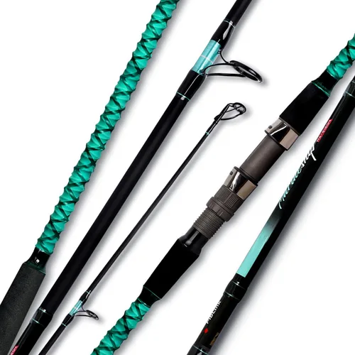 Miniatura 10 de Fiblink - Caña de pescar portátil para surf, giratoria, de 2/3/4 piezas de fibra de carbono para agua salada, de 9'/10'/12'/13'/15