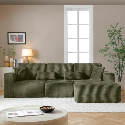 Miniatura 25 de Sofás seccionales de nube deshuesada de 95 pulgadas para sala de estar, cómodo y esponjoso sofá de espuma viscoelástica en forma de L, sofá modular