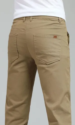 Miniatura 4 de Plaid&Plain - Pantalones de color caqui elásticos y ajustados para hombre