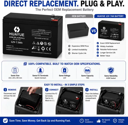 Miniatura 4 de Batería de plomo sellada recargable de 12 V 7ah VRLA SLA AGM Baterías recargables para almacenamiento de energía para el hogar terminales F2