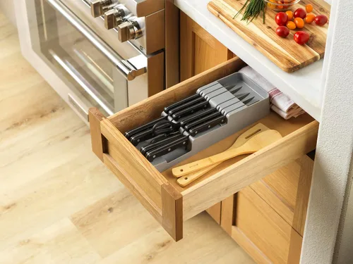 Miniatura 8 de GoodCook Juego de cuchillos de cocina de acero inoxidable de alto carbono con bloque de almacenamiento en el cajón, el juego incluye seis cuchillos