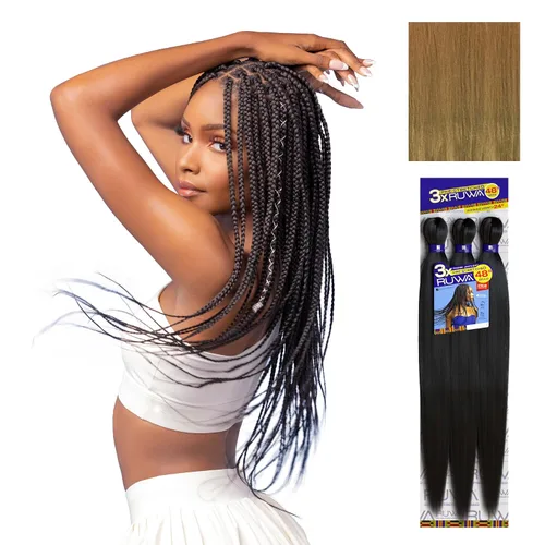 Miniatura 13 de Sensationnel Ruwa - Cabello trenzado preestirado, 3 x 48 pulgadas, repelente al agua, kanekalon, de secado rápido, sintético, sin picazón
