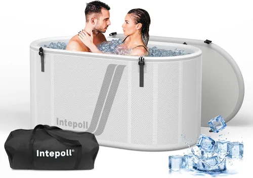 Bañera de inmersión fría inflable, baño de hielo de 212 galones para atletas, bañera independiente para interiores y exteriores con tapa
