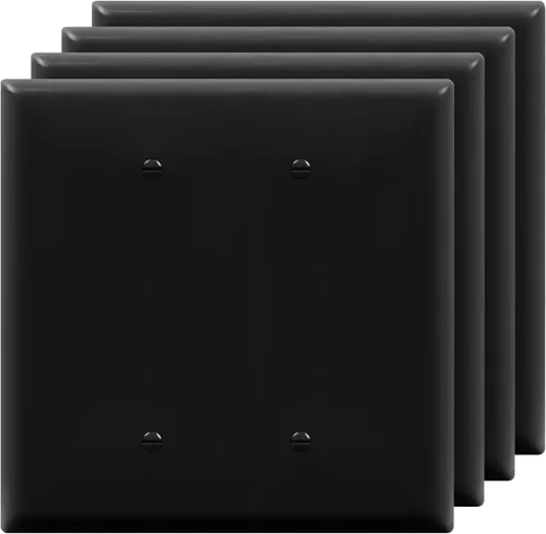 Miniatura 19 de ENERLITES - Cubierta de salida doble en blanco extra grande, placa de pared de dos bandas en blanco, tamaño grande, 2 bandas de 5.5 x 5.5 pulgadas