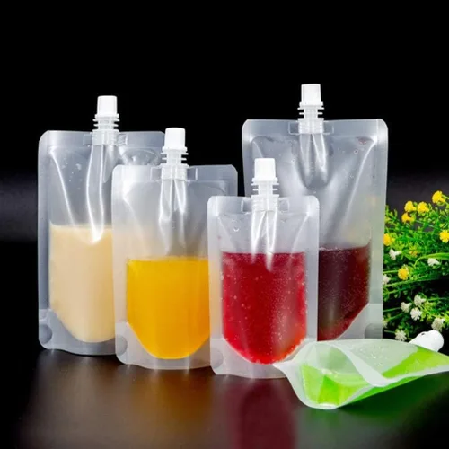 Miniatura 3 de 50 bolsas de jugo, bolsas de plástico para bebidas, bolsas de licor, contenedores de bebidas para bebidas frías y calientes, viajes al aire libre