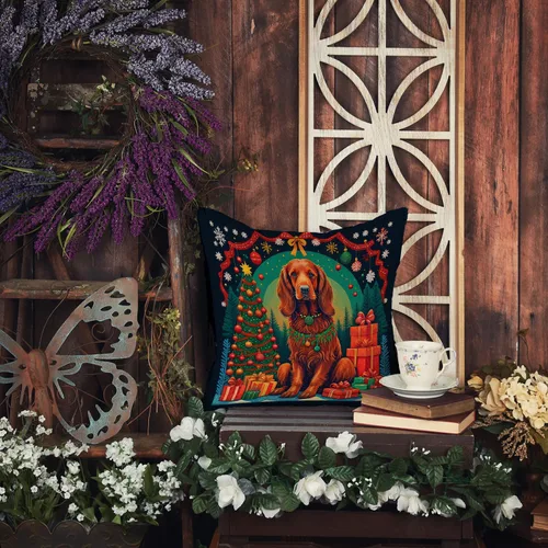 Miniatura 7 de Caroline's Treasures DAC1130PW1414 - Almohada decorativa de tela navideña irlandesa lavable a máquina, almohada decorativa para interiores