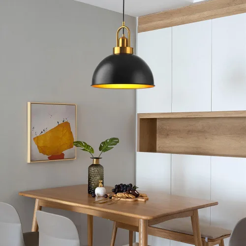 Miniatura 4 de Lámpara colgante negra de granja para isla de cocina, lámpara de olla industrial, lámpara colgante moderna, lámpara de jaula de metal, lámpara