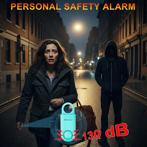 Miniatura 2 de Paquete de 2 alarmas de seguridad personal de 130 db con batería reemplazable por el usuario SOS de emergencia con sonido fuerte para mujeres