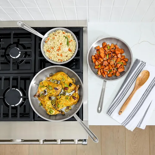 Miniatura 7 de Utensilios de cocina All-Clad bd005705 D5 acero inoxidable de 5 capas, se puede lavar en lavaplatos. Set, 5 piezas, plata, Acero inoxidable