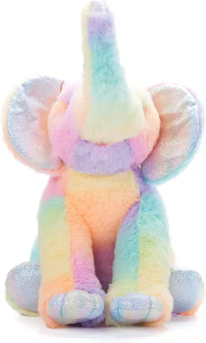 Miniatura 2 de The Petting Zoo Peluche de elefante, animales del zoológico Ombrez, juguete de peluche de elefante arcoíris de 12 pulgadas
