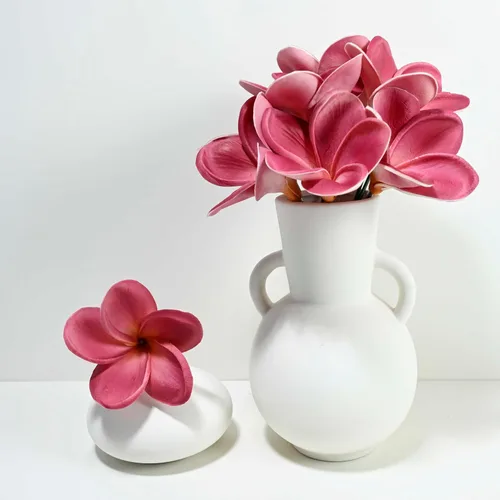 Miniatura 40 de Regalos de Cumpleaños para Mujeres 8pcs Flores Rosa Claro PU Tacto Real Flores Regalos para Mujeres para Navidad Flores Artificiales para Bricolaje