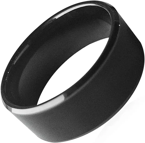 Anillo de dedo inteligente de cerámica negra regrabable RFID en uno de 125 KHz T5577 y 13.56 MHz CUID de cerámica negra para hombres o mujeres