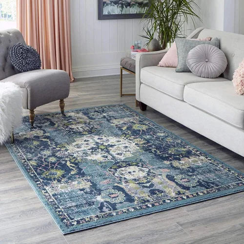 Miniatura 7 de Unique Loom Sumter Collection - Alfombra Aiken (2 x 6 pies, color rosa y azul)