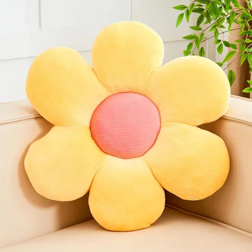 Miniatura 35 de Kcvvcr Almohada Decorativa de Flores, Almohada de Suelo Suave Blanca con Forma de 14.9" para Decoración del Hogar, Lindas Almohadas Decorativas