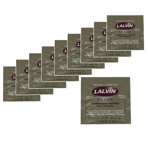 Lalvin ICV K1 V1116 Levadura de vino blanco 0.18 oz bolsita de elaboración de vino casero 4.5L-23L