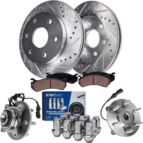 Miniatura 30 de Detroit Axle - Kit de frenos para Honda Accord 2008-2012, rotores de frenos de disco perforados y ranurados, pastillas de freno de cerámica 2009