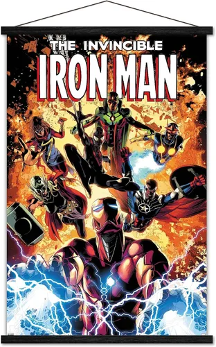 Miniatura 8 de Trends International Marvel Comics Iron Man - Póster de pared Invincible Iron Man #11, 22.4 pulgadas de largo x 14.7 pulgadas, versión enmarcada