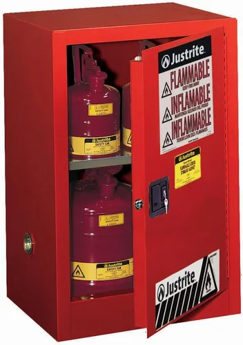 Miniatura 26 de Justrite 890200 - Gabinete para almacenamiento de seguridad, de tamaño pequeño, para almacenar productos inflamables, manual, con 1 puerta, de acero