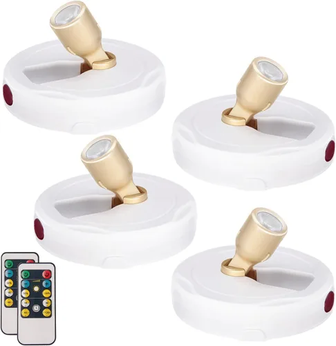 Miniatura 9 de HAMVIDNE Foco LED, luces de foto a batería, iluminación ascendente para interior, luces de disco con 2 controles remotos, luz de punto regulable