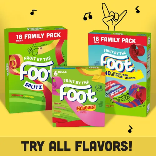 Miniatura 9 de Fruit By The Foot Snacks con sabor a frutas, teñido anudado de bayas y teñido anudado de fresa, paquete familiar, 18 rollos, 13.5 onzas