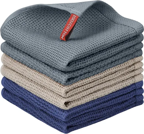 Miniatura 86 de Nialnant - Toalla de cocina 100% algodón, tejido gofre, suave, absorbente y de secado rápido, toallas para secar platos, trapos de limpieza - Multi